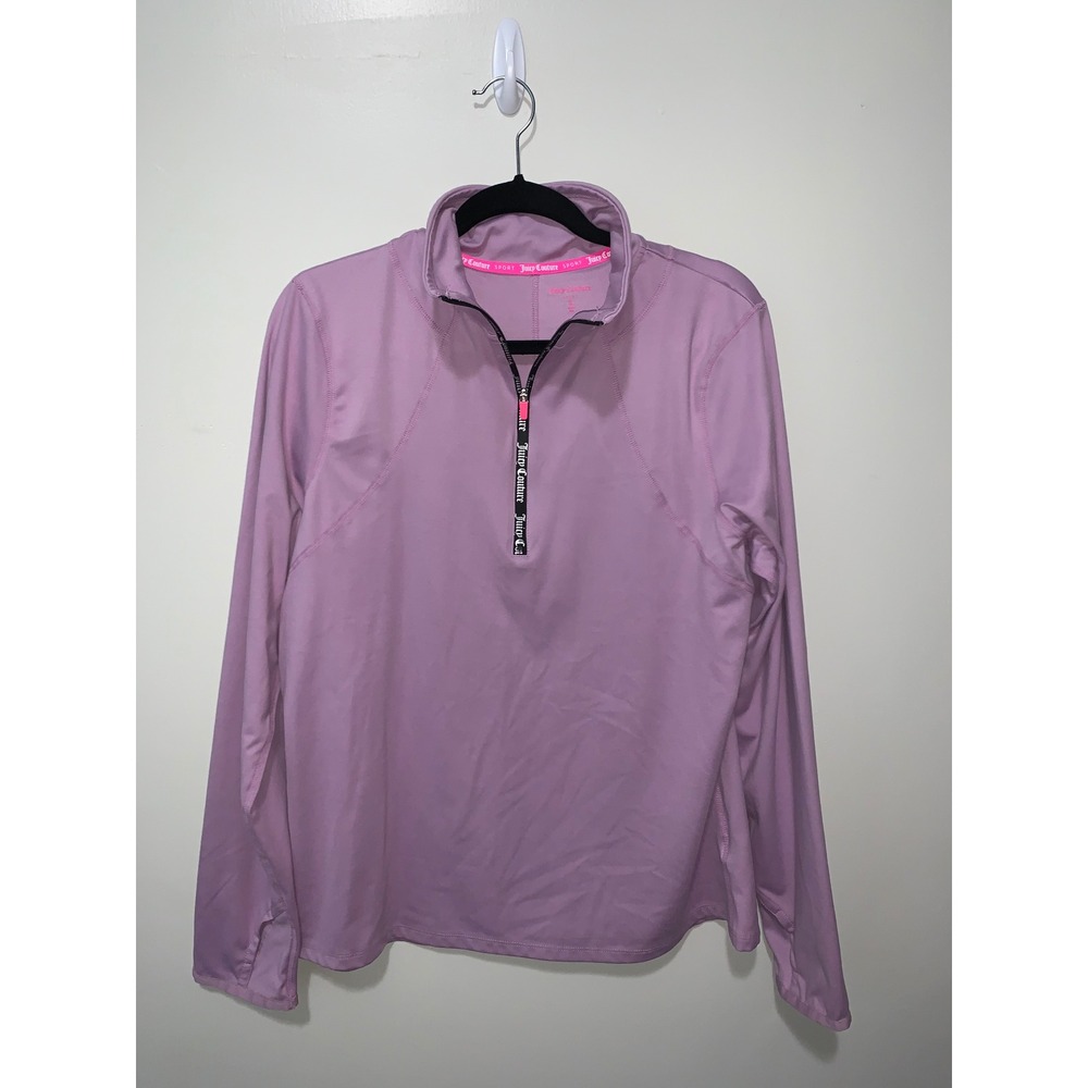Juicy Couture Sport Womens XL Lilac Purple Quarter Zip Pullover Activewear Top
